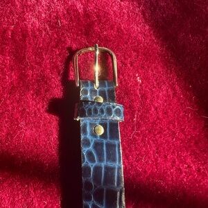 Blue Crocodile Embossed Belt